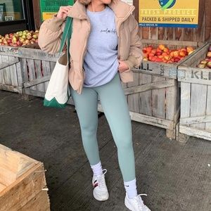 HeyNuts Essential 7/8 Leggings, High Waisted Pants Athletic Yoga Pants 25'' TEAL